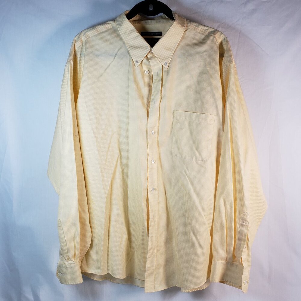 JOSEPH & FEISS XXL MENS BUTTON DOWN LONG SLEEVE SHIRT BUTTON DOWN COLLAR YELLOW